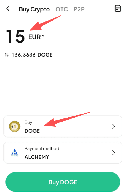 Step2:How to Buy DOGE with EUR on WEEX?APP Version