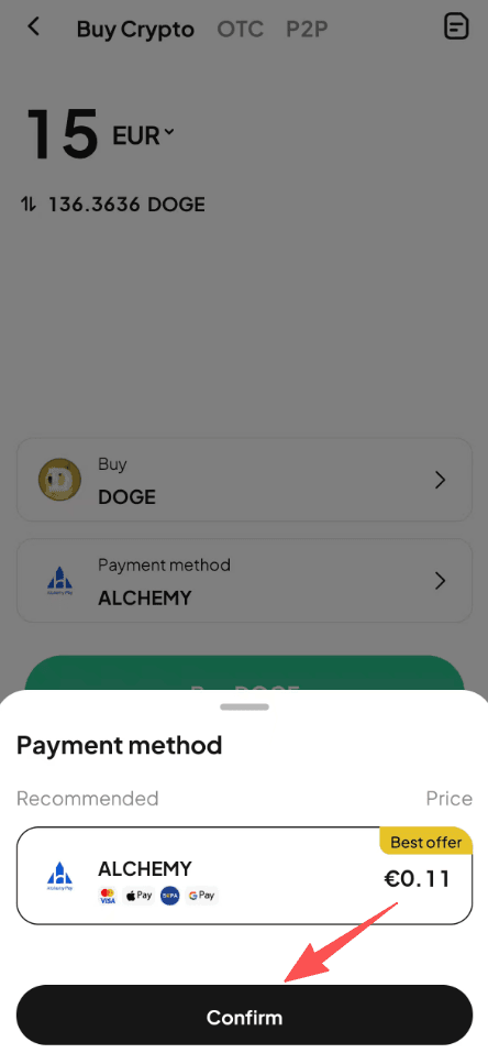 Step3:How to Buy DOGE with EUR on WEEX?APP Version