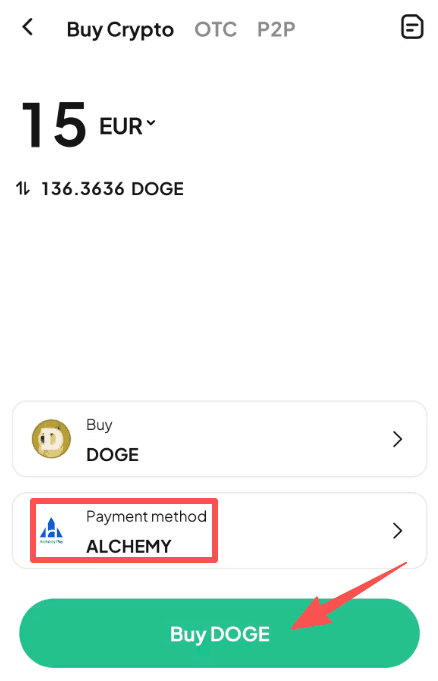 Step4:How to Buy DOGE with EUR on WEEX?APP Version