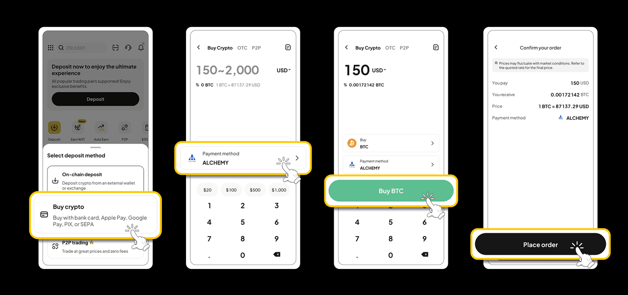 Buy Solana OTC with Google Pay on WEEX (App)